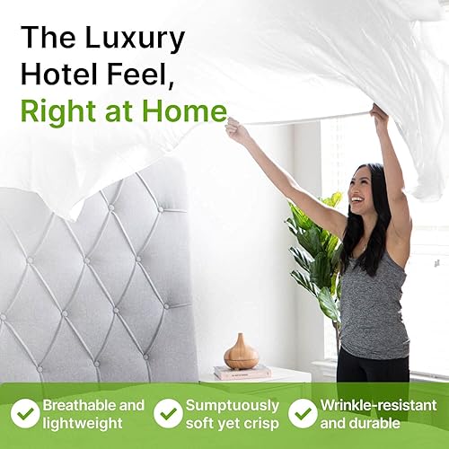 Miniatura 3 de GhostBed Split King Cooling Supima - Juego de sábanas de lujo de algodón y Tencel resistentes a las arrugas con bolsillos profundos 7 piezas color