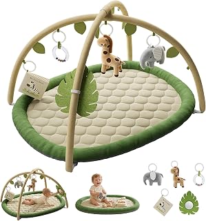 TinyThrive Baby Play Mat with 5 Detachable Toys - Tummy Time Gym for Sensory Motor Development 0-18 Months