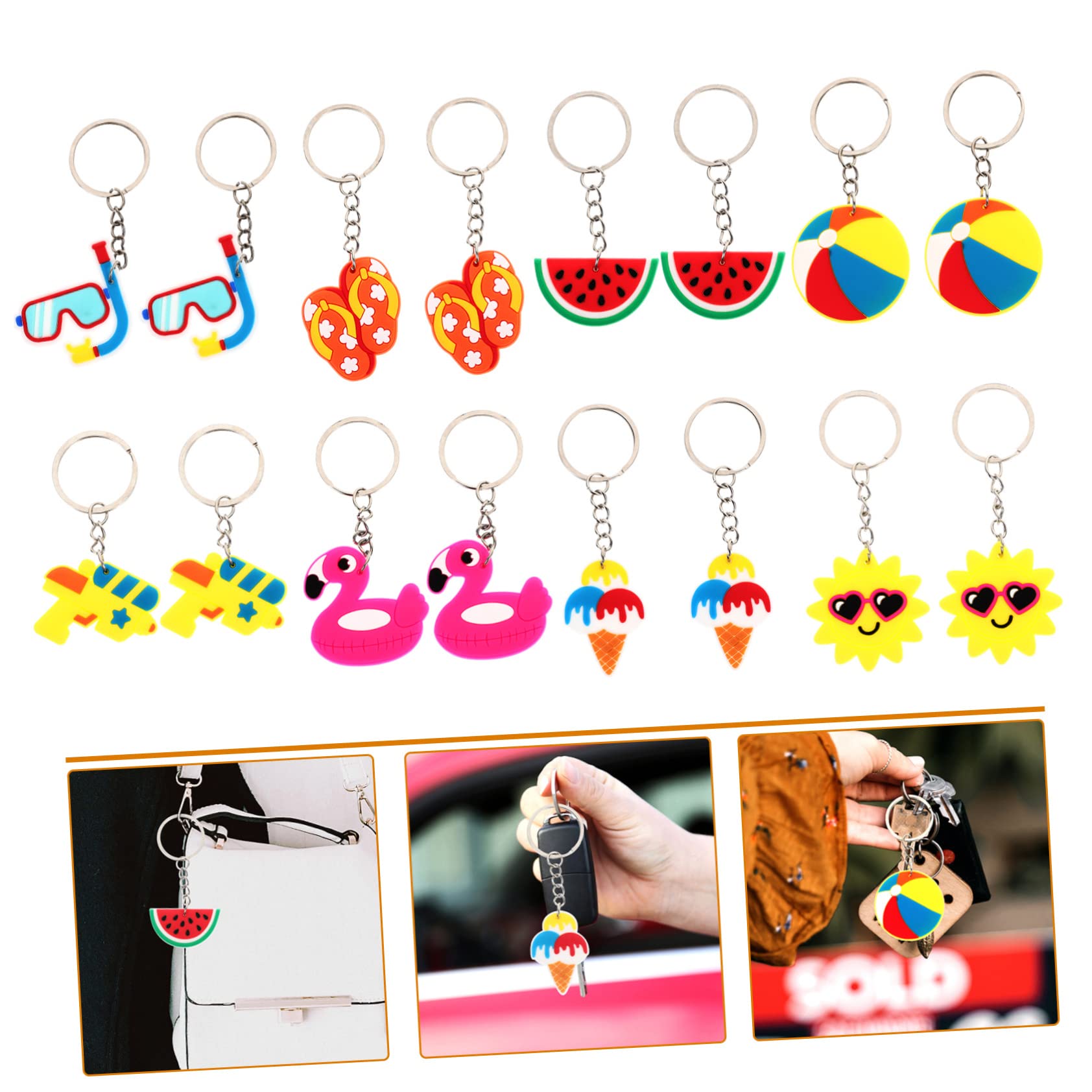 KOMBIUDA 64stücke Teiliges Hawaii Schlüsselanhänger Tropische Deko Für Sommerpartys Leichtes Und Perfekter Begleiter Für Taschen Und Schlüssel Für Luau Und Gartenfeiern