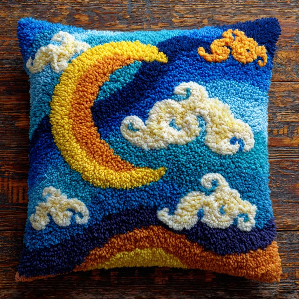 Axiangzik Moon Latch Hook Cushion Kit 43X43cm,