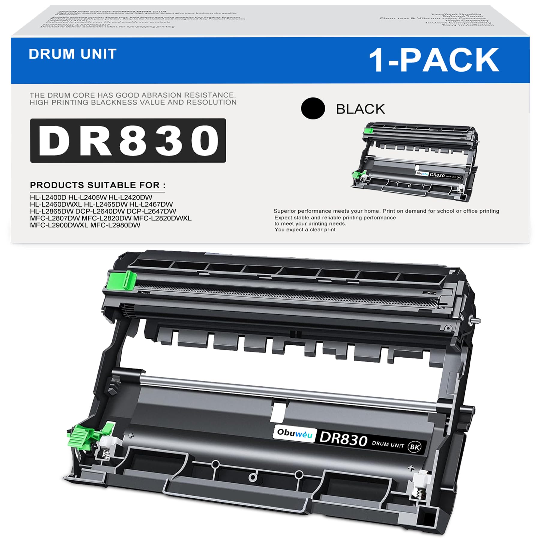 DR830 DR-830 Drum Unit Replacement for Brother DR 830 DR830 Black Drum DCP-L2640DW HL-L2400D HL-L2480DW HL-L2405W HL-L2460DW MFC-L2820DWXL MFC-L2820DW