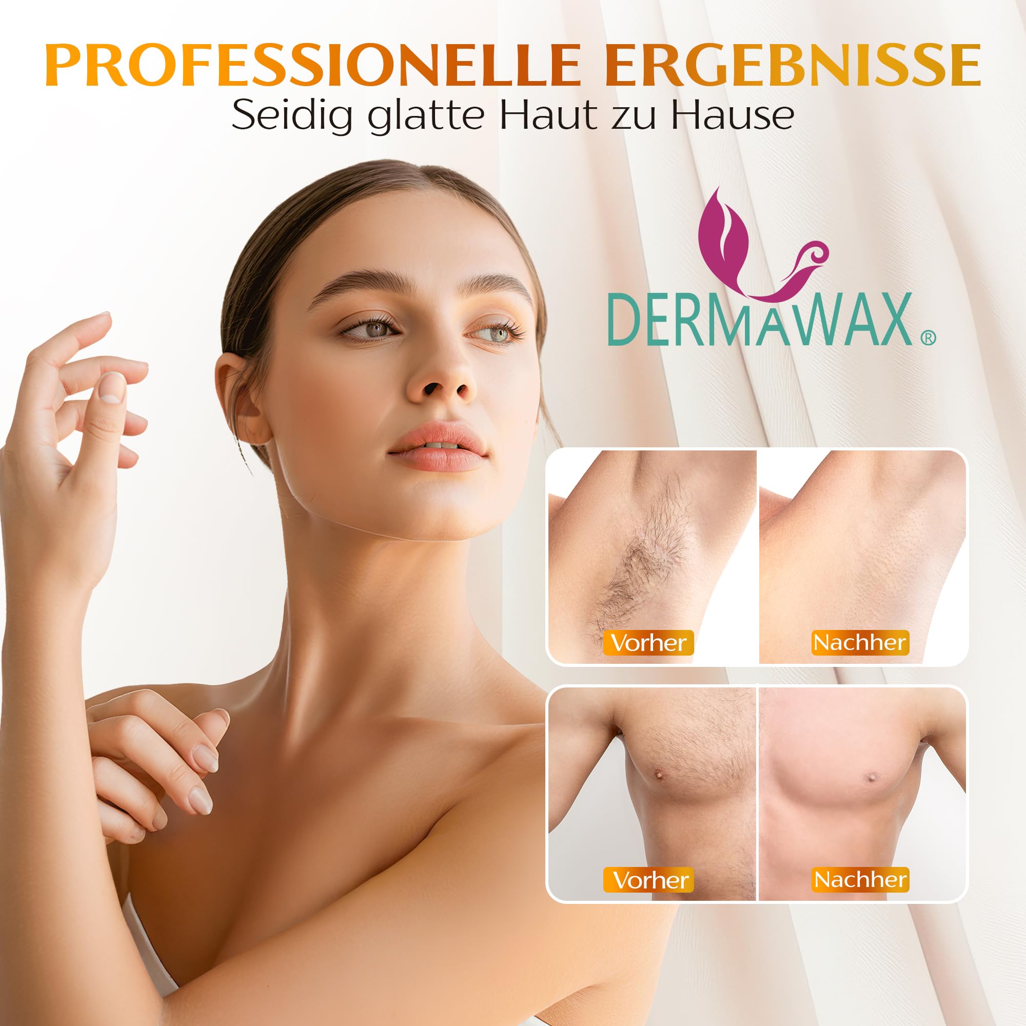 Dermawax Crystal Honig Wachsperlen zur Haarentfernung 1kg – Sanftes Heißwachs für Gesicht, Beine, Achseln & Bikinizone – Warmwachs ohne Streifen – Professionelle Haarentfernung Made in Italy