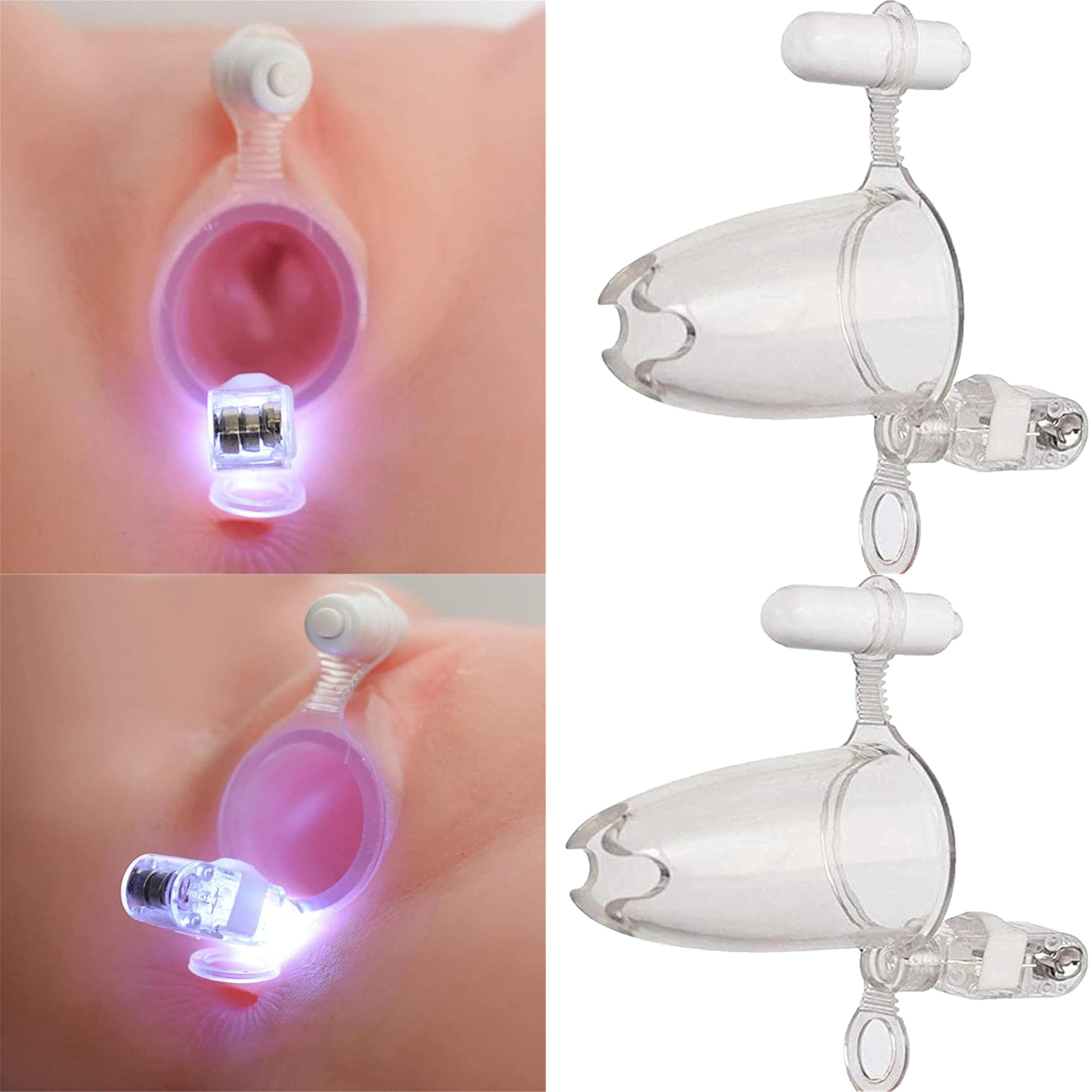 Speculum vaginale Dilatatore vaginale con divaricatore per torcia, guarda la tua figa Speculum anale e vaginale Stimolante del punto G Giocattolo sessuale per donne Set di 2