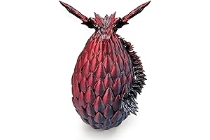 Black and Red Dragon, 8.1" Articulated Figure and Dragon Eggs