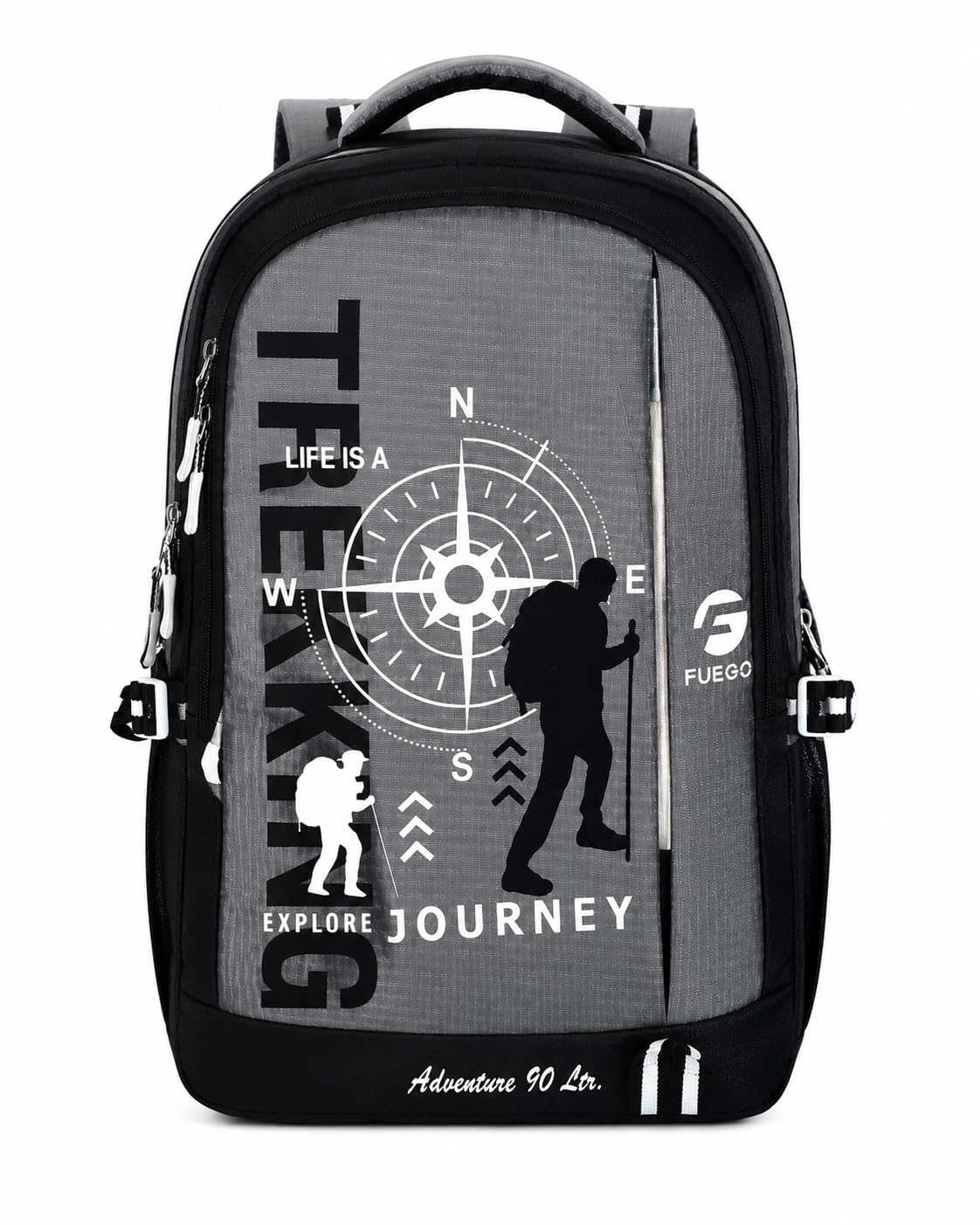 Trekking Adventure Backpack 90L, Grey & Black-picture-30
