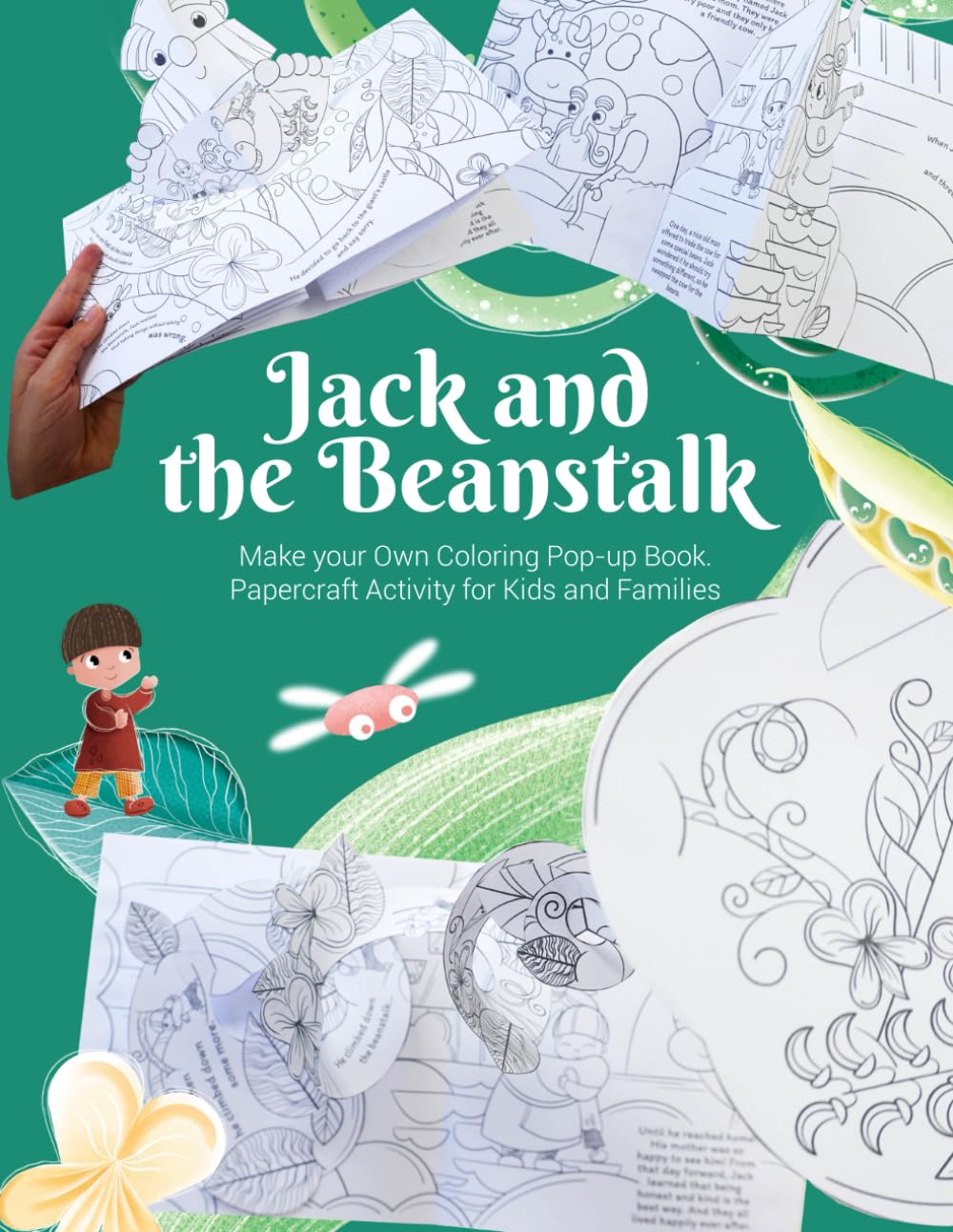 Jack and the Beanstalk: Make your Own Coloring Pop-up Book. Papercraft Activity for Kids and Families