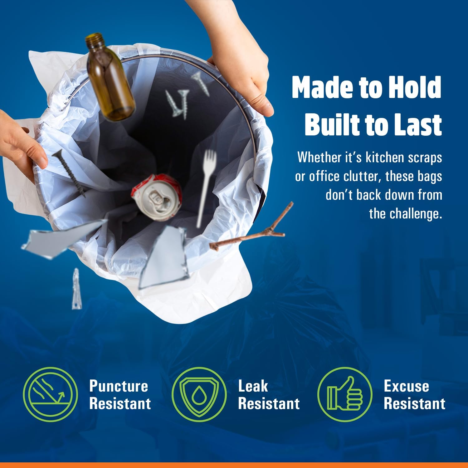 Hero, I Was A Milk Jug, Trash Bags, 4 Gallon, 320 Bag Bulk Case, Recycled, Bathroom, Office, Kitchen, Small Trash Bag