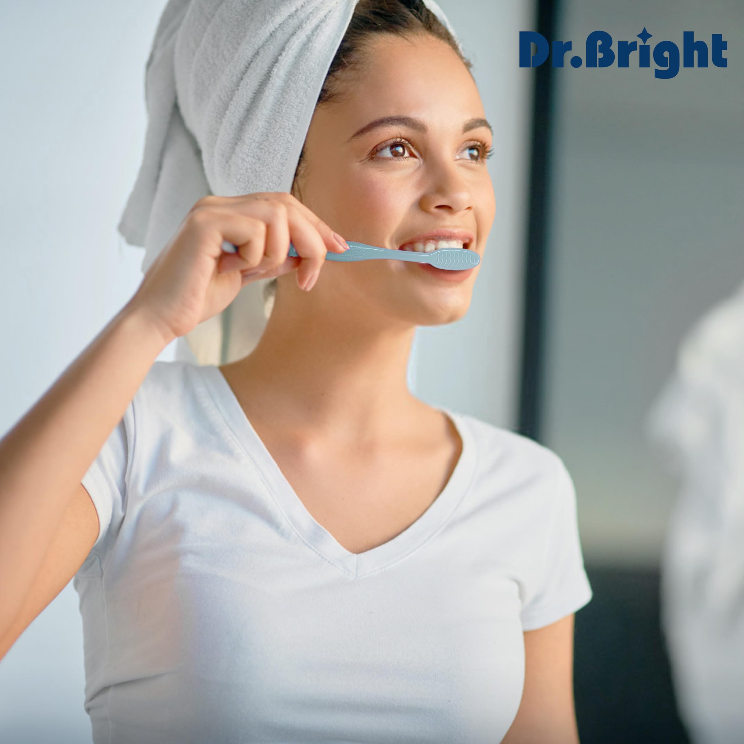DR.BRIGHT Einzeln verpackte Zahnbürsten (40 Stück), Zahnbürsten-Set, Reise-Zahnbürsten-Set für Erwachsene und Kinder, Zahnbürste, Großzahnbürsten für Hotel, mehrfarbige Zahnbürsten