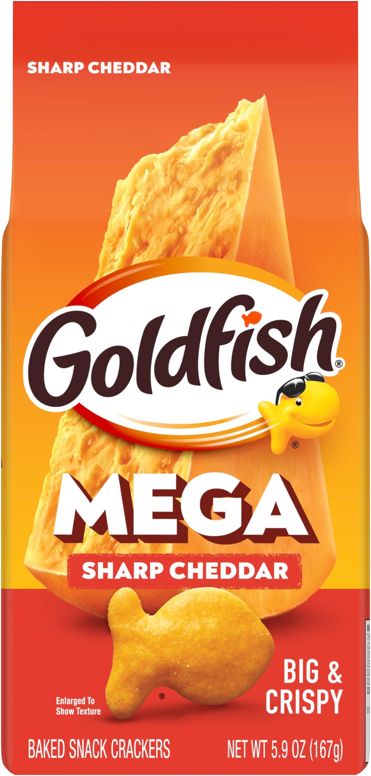Mega Bites Sharp Cheddar Cheese Crackers, 5.9 Oz Bag