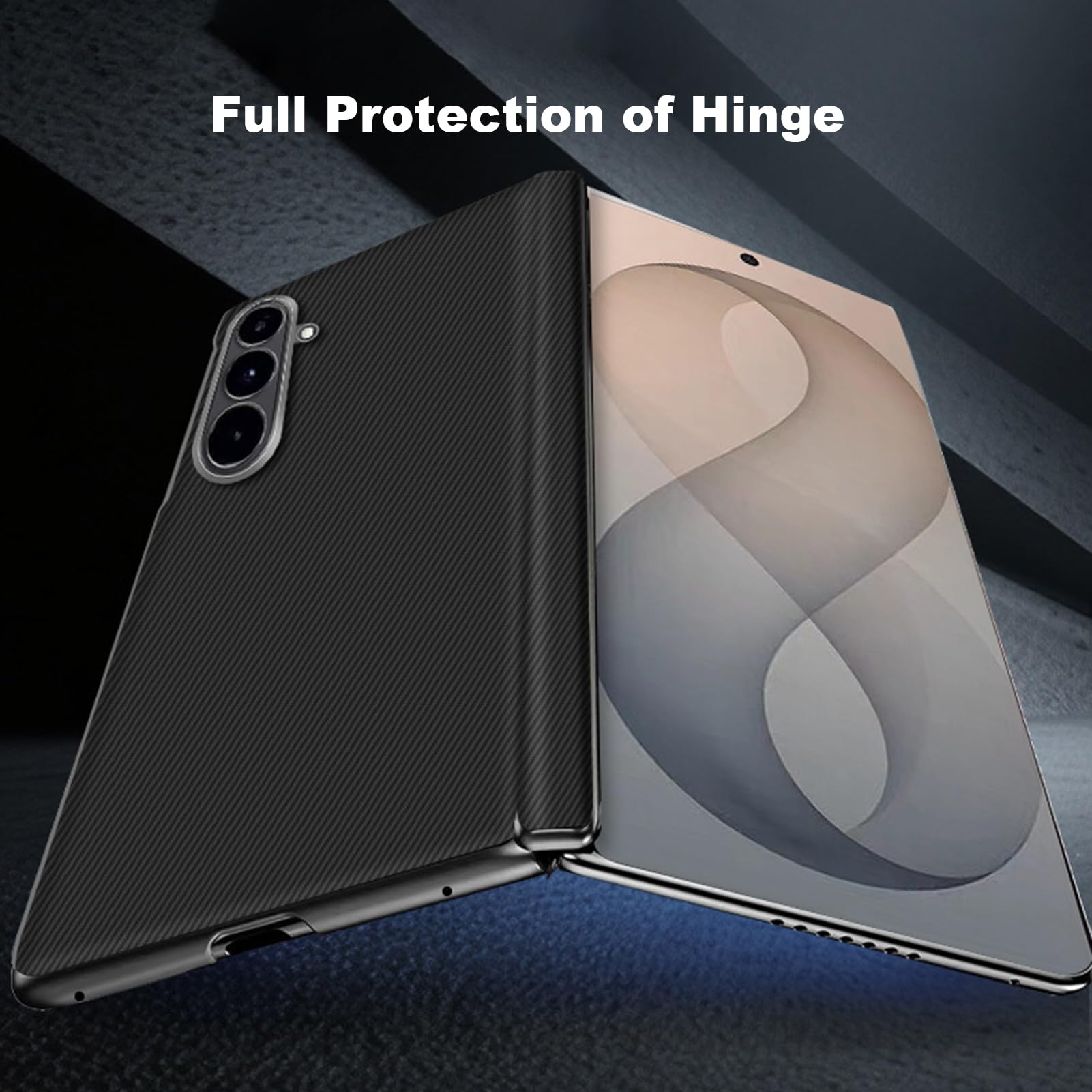 Funda De Cuero For Samsung Galaxy Z Fold 8 Ultra, Cubierta De Protección De Bisagra con Textura De Fibra De Carbono, Forro De Fibra Antihuellas, Carcasa Interna Resistente A Los Arañazos