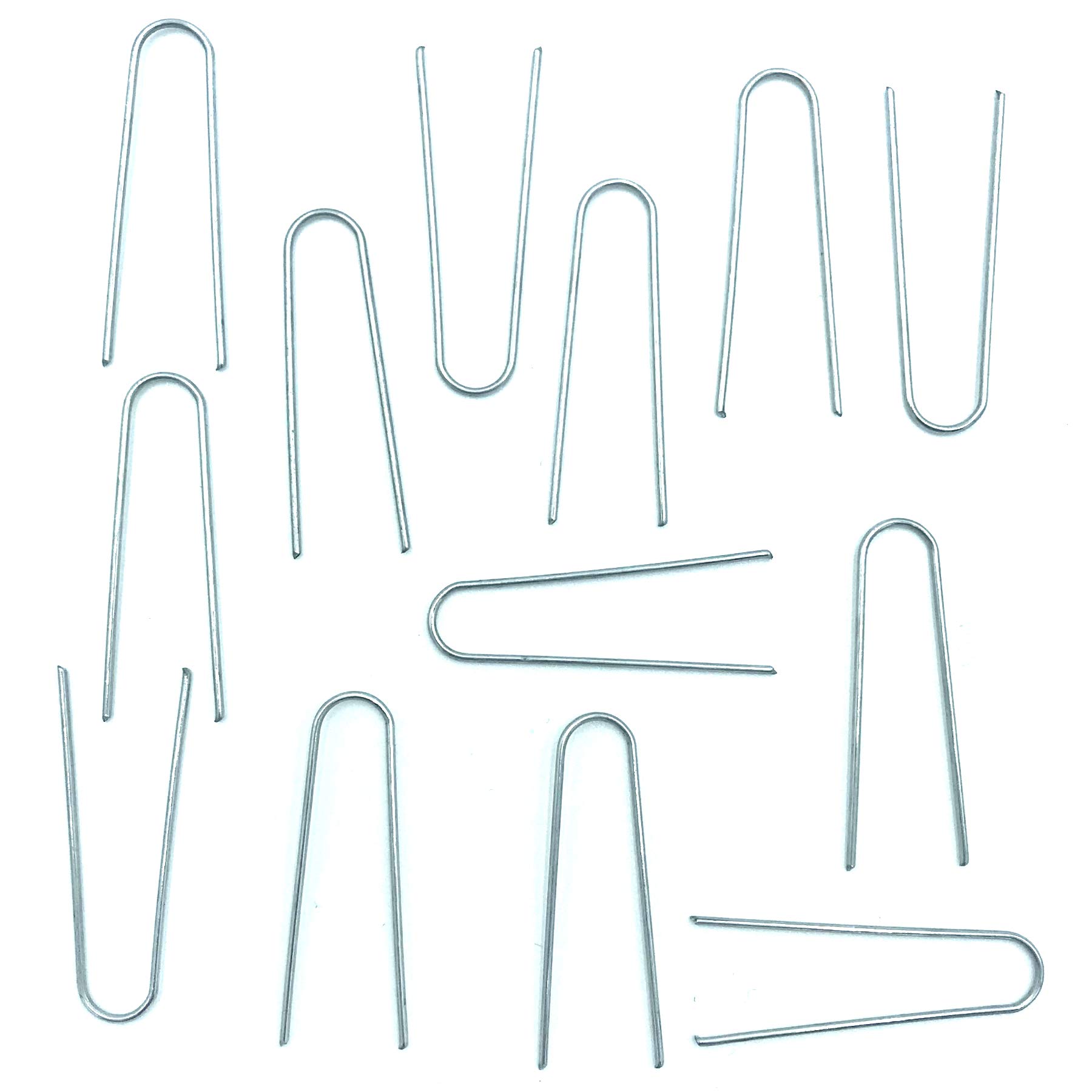 Pack 40 - U-shaped Garden Securing Pegs for securing artificial grass weed fabric landscape netting ground sheets fleece 1.5" 4cm Galvanised - 1.5cm Wide (2)
