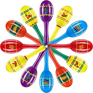 Maracas Messicane In Legno - Set 6 Pezzi, Per Feste Cinco De Mayo, Carnevale - Foto 8