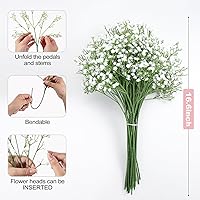 Vista 2 de Ramo de gypsophila artificial de 6 piezas de flores artificiales de aliento de bebé, arreglo floral para centros de mesa de boda y decoraciones