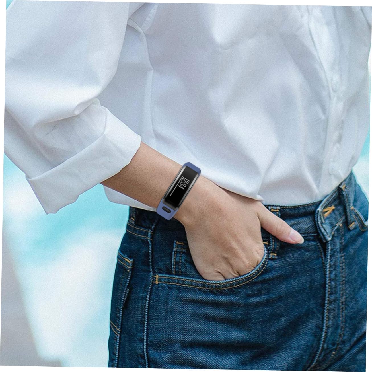 Toddmomy Silikonarmband Ersatz für Hr mit Schnellverschluss Flexibles Sport Uhrenarmband Hautverträglich Mitternachtsblau Kompatibel für Fitness Tracker