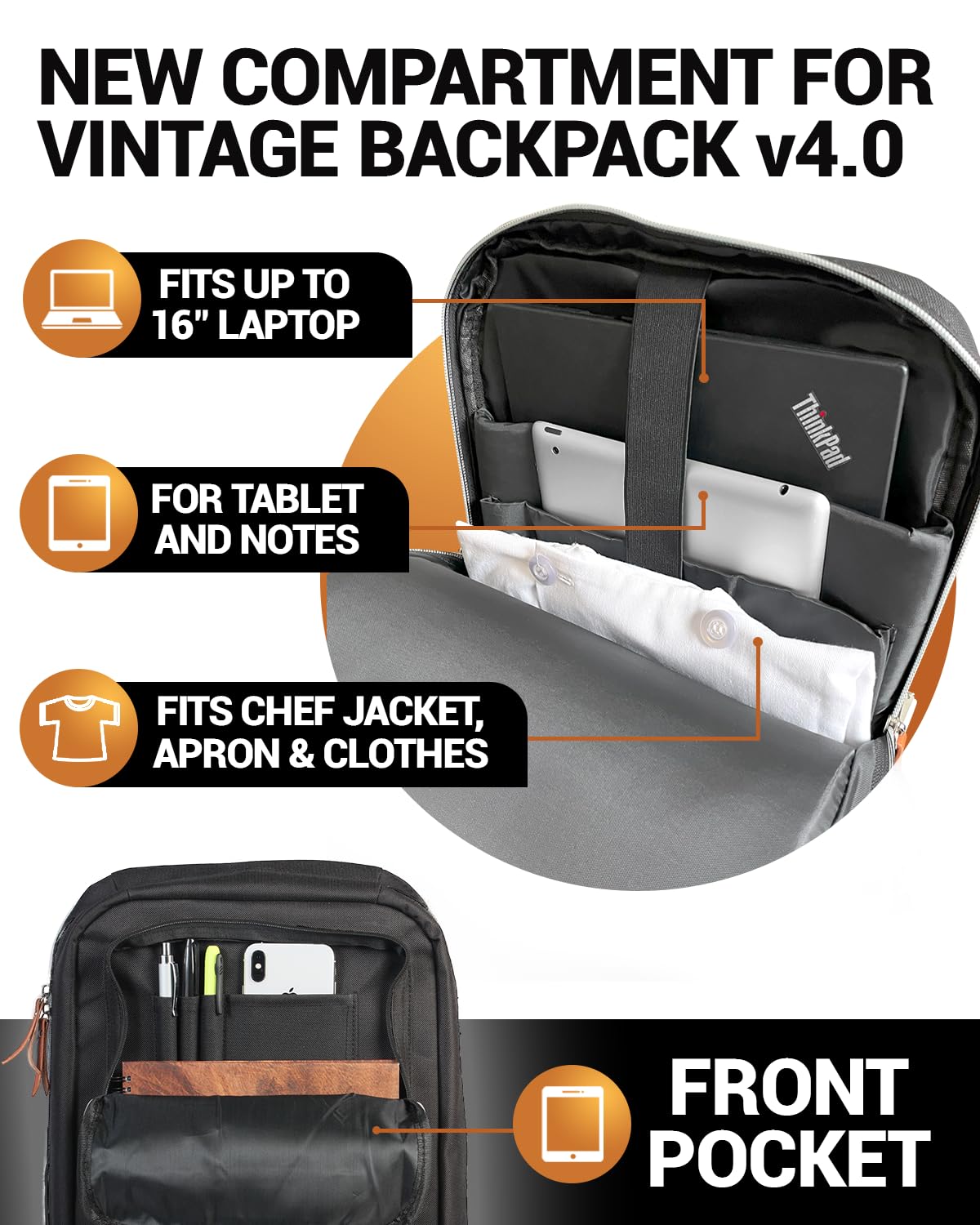 Sac à Couteaux de Chef Vintage | Plus de 30 Poches pour Couteaux et Outils de Chef | Étui de Transport pour Couteaux avec Poche arrière cachée pour Tablette | Sac à Couteaux Robuste pour Chefs et