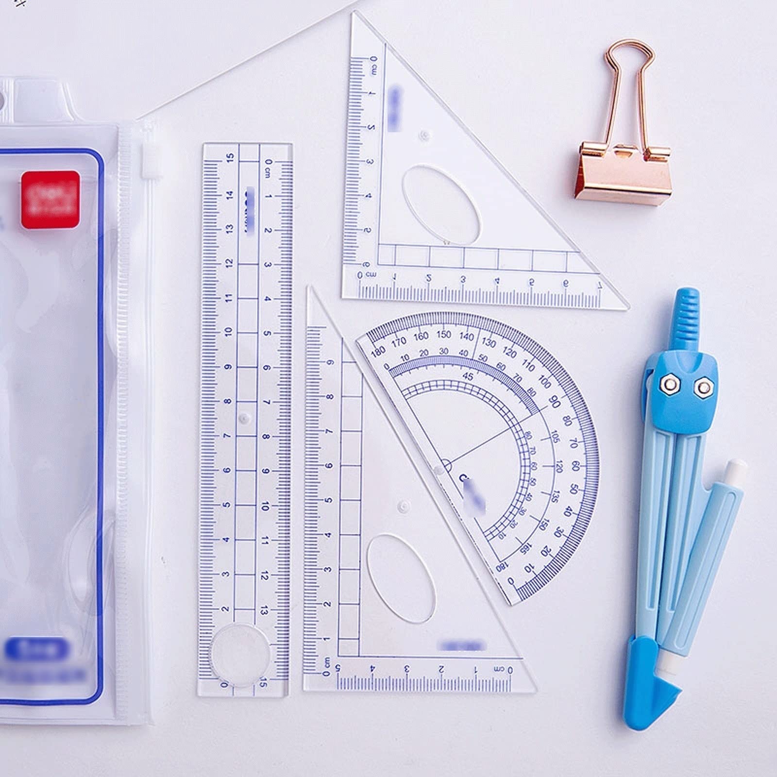 Mathematik-Set, Winkelmesser-Set, Zeichenkompass, Schüler-Kompass-Set, Mathe-Geometrie-Set, Lineal, Winkelmesser und Zirkel, Schüler-Schule, Zeichenwerkzeug, Mathe-Geometrie-Set, Entwurfskompass, Komp