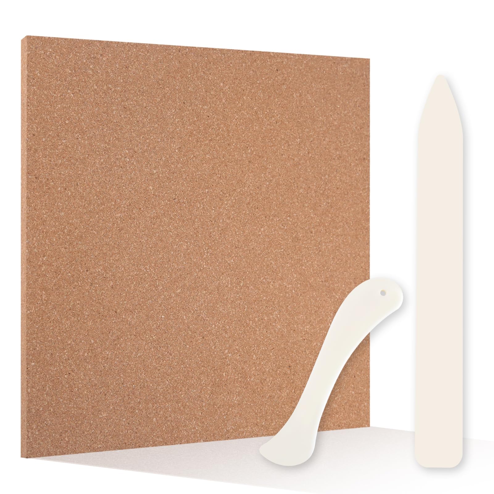LEONTOOL Surface de Travail en vitrail résistant à la Chaleur avec 2 brunissoirs Outils en vitrail Tapis de Coupe pour la Protection de la Table et du comptoir Bricolage Pliage Encorchage Brunissage