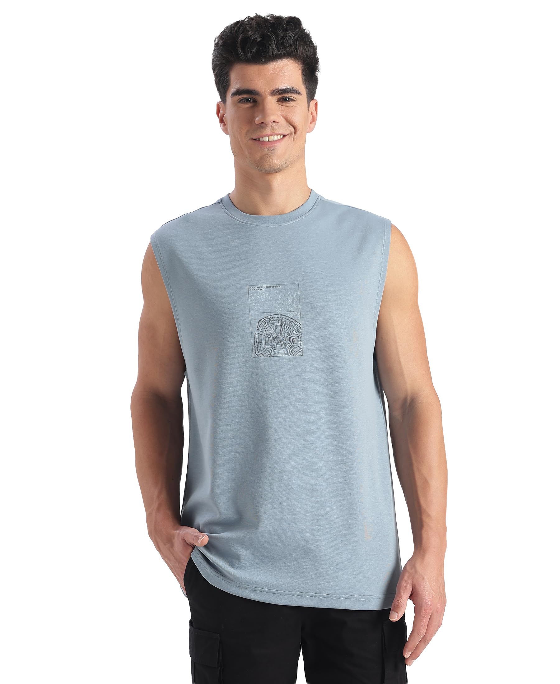 Jockey Groove MZ07 Men Super Combed Cotton Rich Graphic Print Oversized Tank Top-picture-16