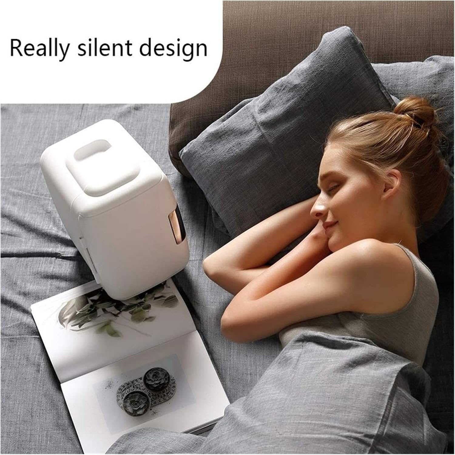 Mini Fridge 13.8L Portable Electric Cooler and Warmer AC/DC for Bedroom Skincare, Home Office, and Travel