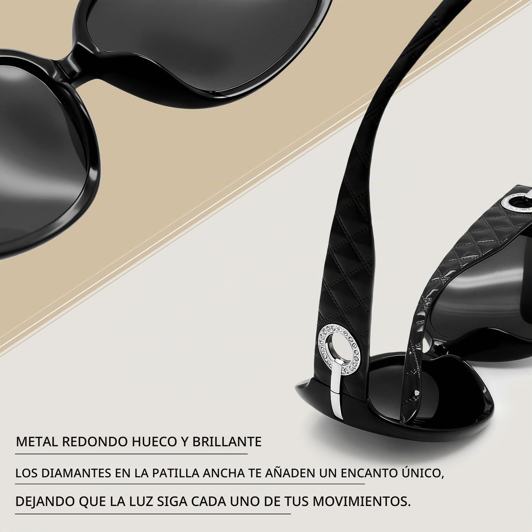 Joopin Gafas de Sol Mujer Polarizadas Grandes Elegantes Modernas Brillantes Protección UV400