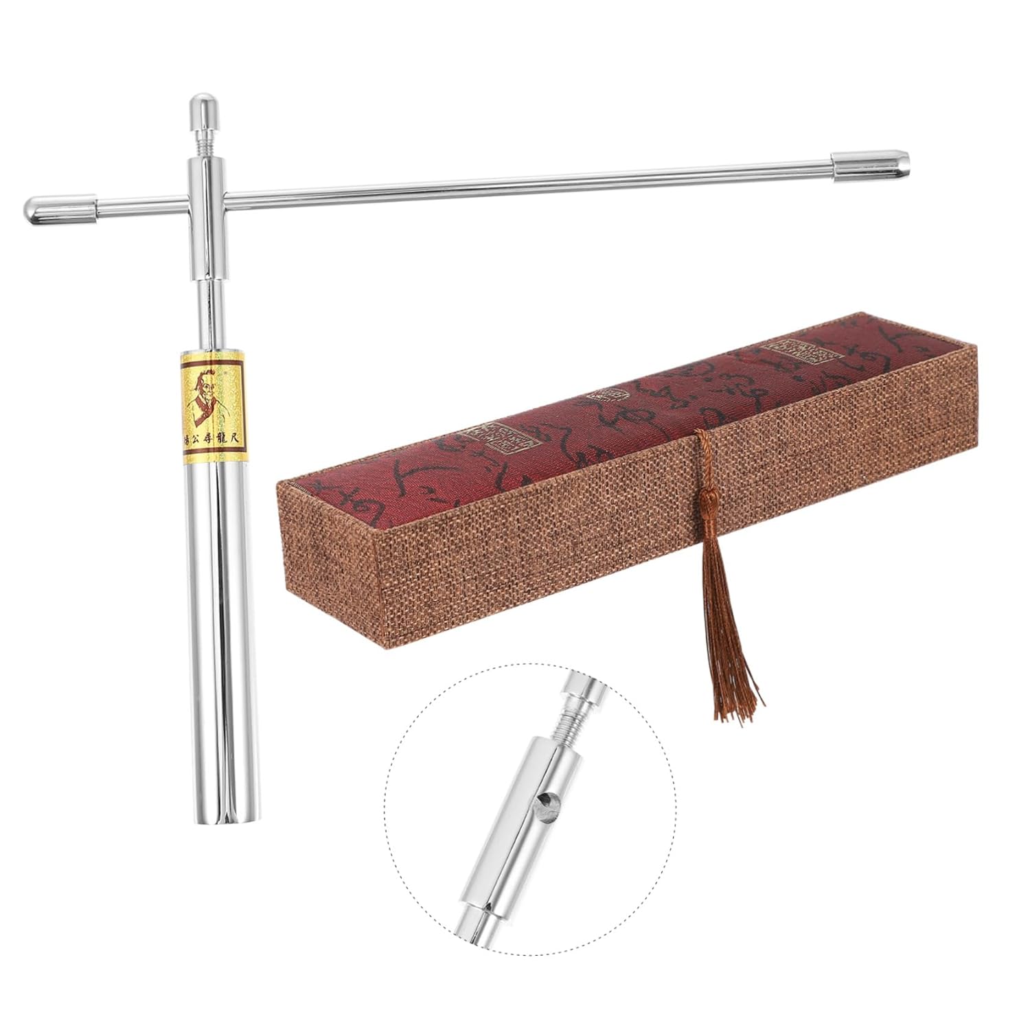 1set Portable Copper Dowsing Rod Feng Shui Detection Tool for Water Source Lightweight Detachable Easy to Carry and Assemble for Home and Outdoor Use