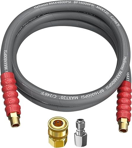 Miniatura 8 de Manguera de látigo para lavadora a presión de 4 pies, manguera de conector de carrete de manguera de 38 pulgadas para lavadora eléctrica, manguera