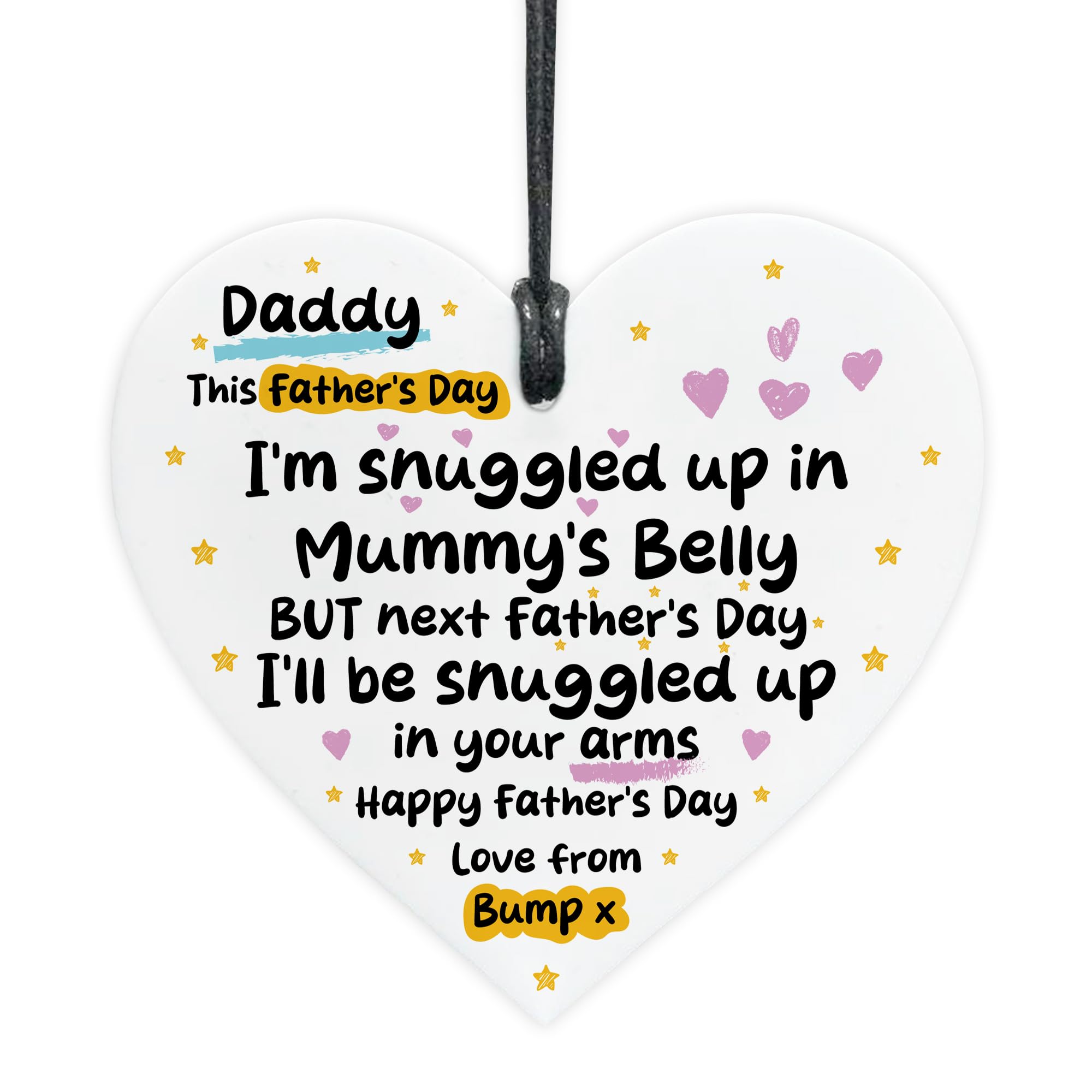 Red Ocean Fathers Day Gift From Bump New Daddy Gift Daddy To Be From Bump Acrylic Heart To Be Plaque Baby Girl Baby Boy Keepsake