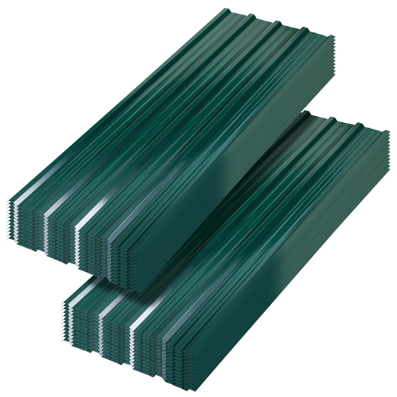 Set di lastre per tetti a trapezio Verde – 24 lastre di lamiera ondulata zincate, 129 x 46 cm, spessore 0,25 mm, 14 m² di superficie totale, ideale per carport, casetta da giardino e copertura