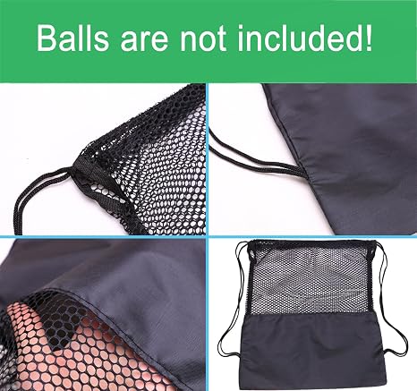 Selbst Tennis Ball Hopper, Tennis Balls Basket, Portable Pickleball Collector with Mesh Carry Bag - Large Capacity Carrier Picker Upper Caddy