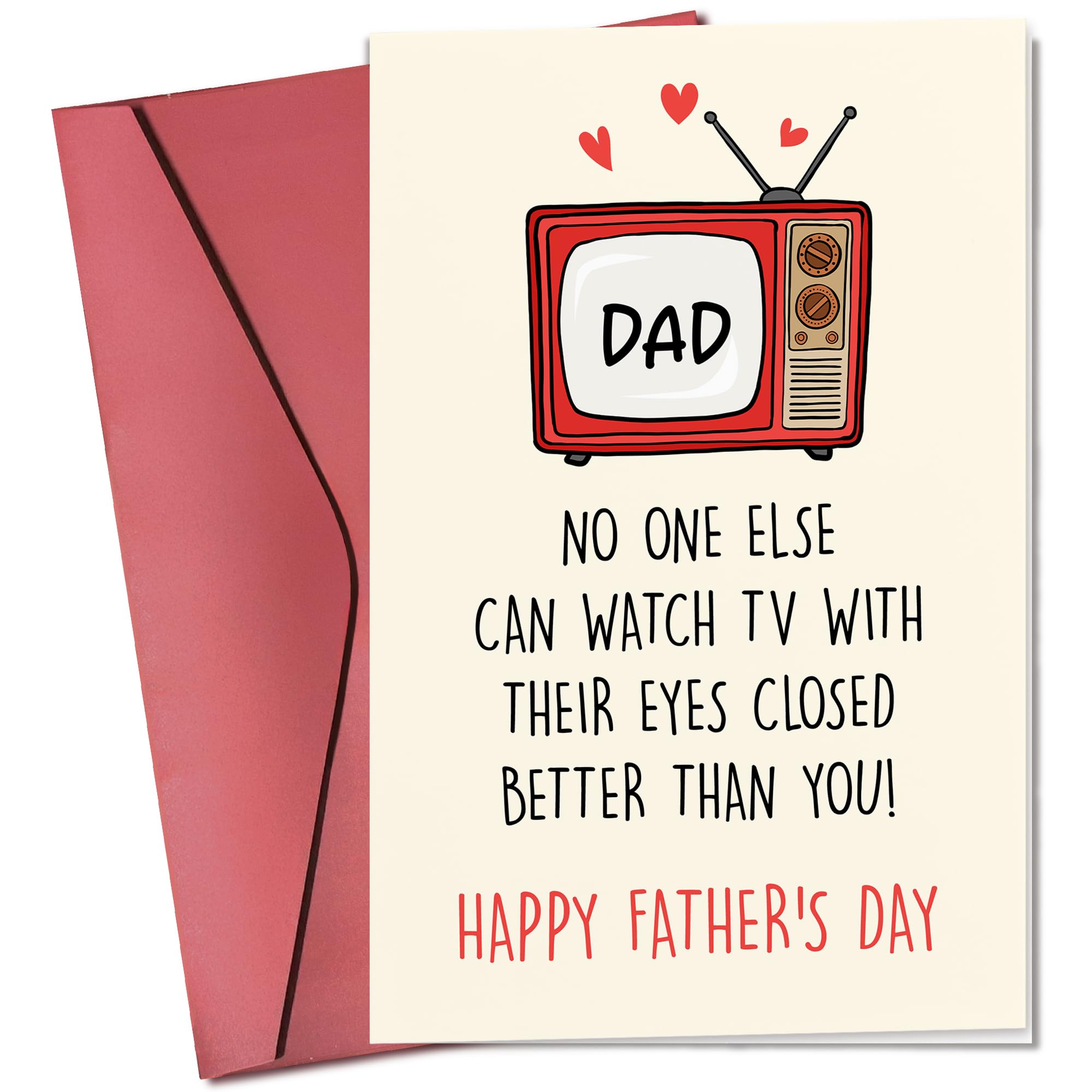 Pawzity Funny Fathers Day Card - Happy Fathers Day Cards for Dad from Daughter, Son, Kids - Funny Cards for Dad, Daddy - Single 5.3''x 8'' Folded