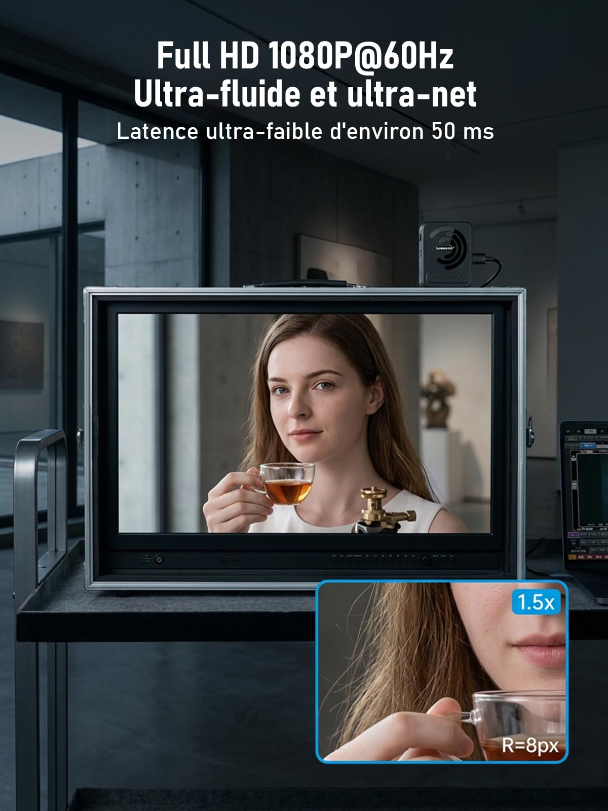 Lemorele Émetteur et Récepteur HDMI sans Fil, Batterie, 200 m Caméra