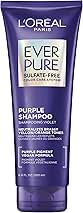 L’Oreal Paris Sulfate Free Brass Toning Purple Shampoo for Blonde, Bleached, Silver, or Brown Highlighted Hair, EverPure, 6.8 Fl Oz (Packaging May Vary)