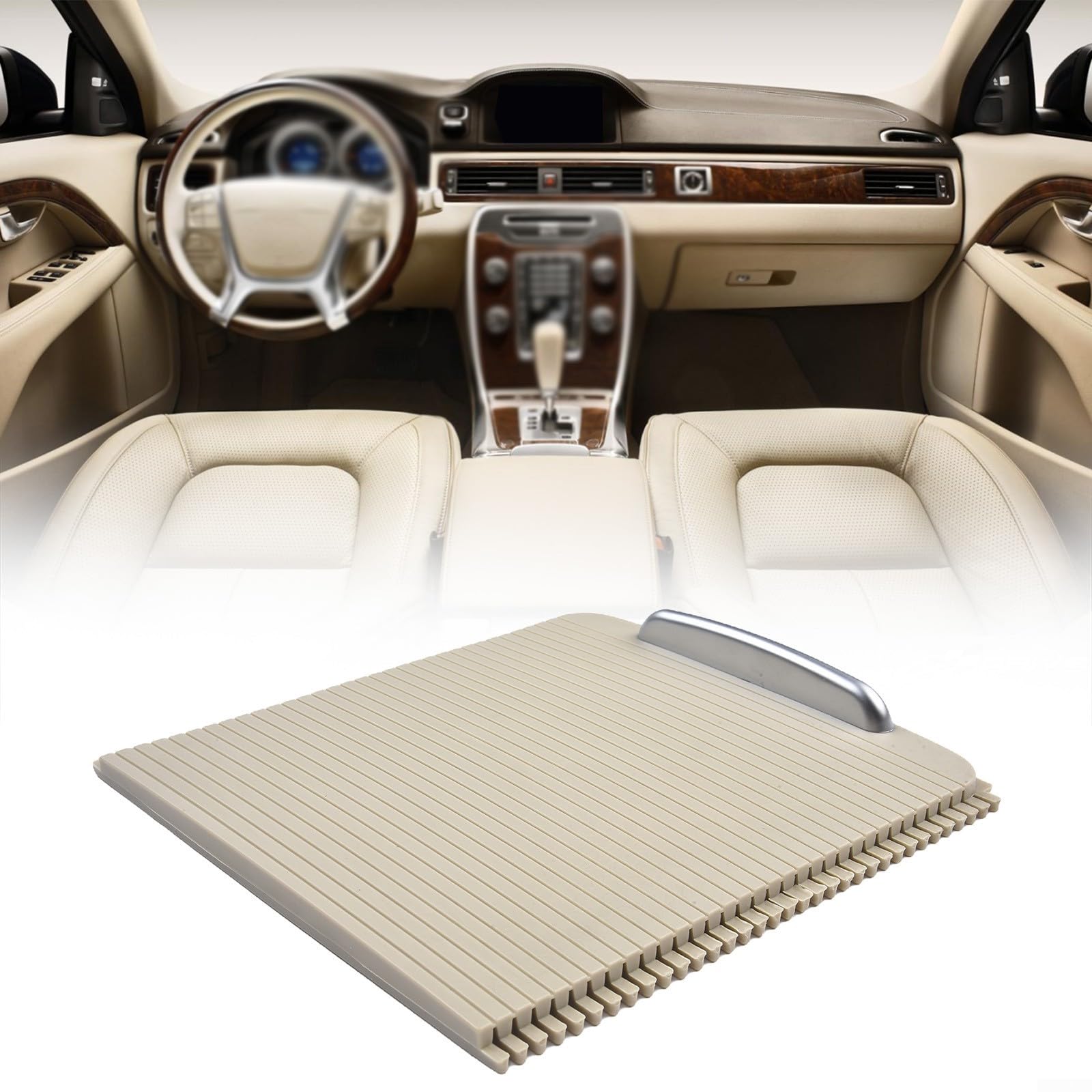 Per Volvo Per S80 Per V70 Per XC70 Console Centrale Copertura Scorrevole Beige/Nero, Numero Parte 39870905 (nero)