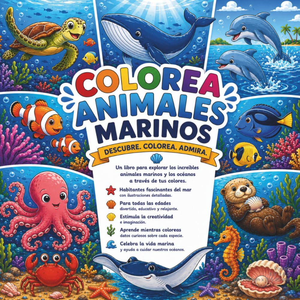 Colorea Animales Marinos: Descubre, colorea y admira el fascinante mundo del océano