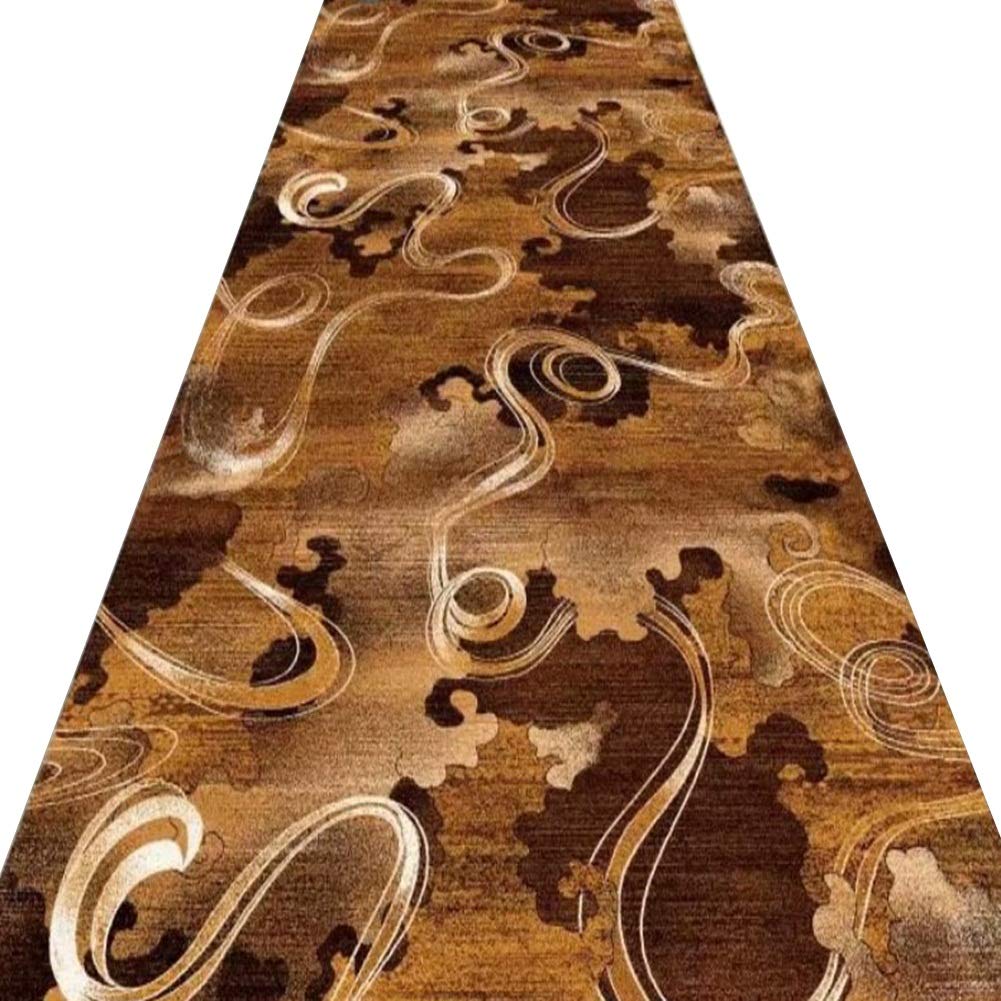 Alfombras de pasillo largo entrada felpudos moqueta corredor 3D marrón moderna 6mm