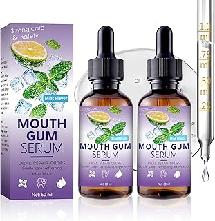 Gum Restore Drops - 60ML Gum Repair for Receding Gums Treatment, Gum Regrowth Treatment Drops for Dry Mouth, Stain Removal & Bad Breath Treatment for Adults, Instant Fresh Breath - 2 PCS