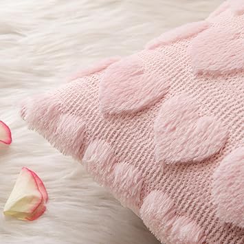 MIULEE Valentines Pillow Covers Heart 18x18 Inch Light Pink Set of 2