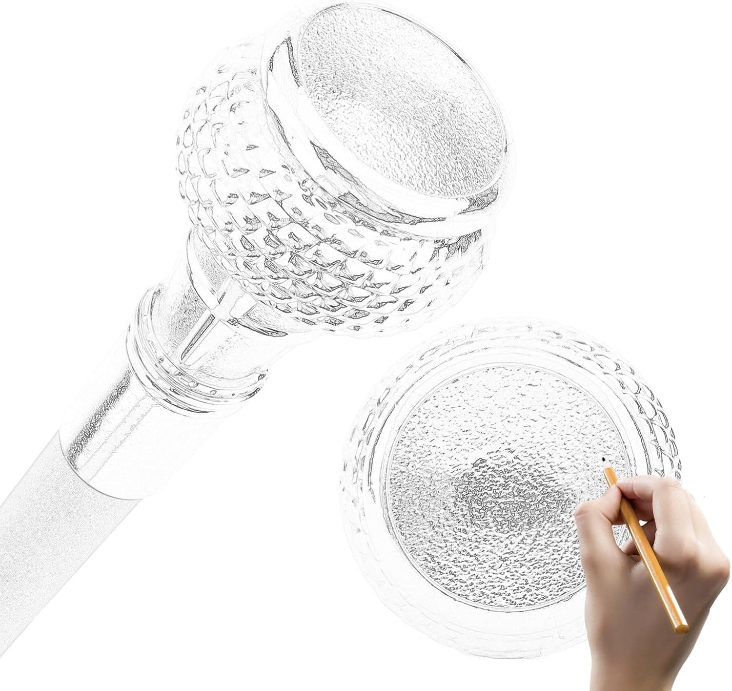 Frosted White Round Steampunk Cane, Prop Costume Scepter Colsplay, Costume Cane, for Men Womens 91cm