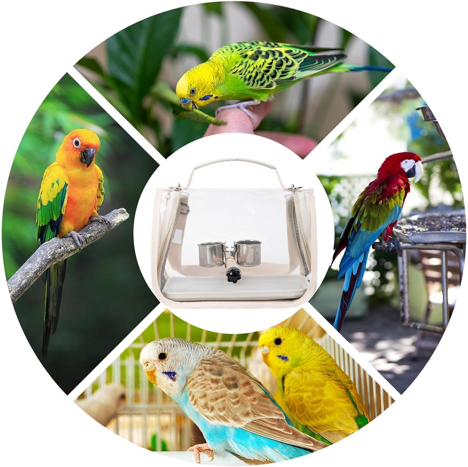 Bird Carrier Bird Transport Bag with Perch | Parakeet Carrier Bag for Conure Cockatoo Parrot Cockatiel Outdoor Road Trip Vacation Travel Camping
