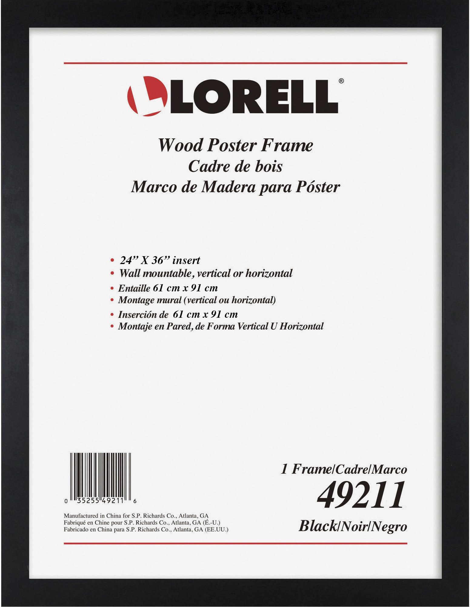Lorell Wide Frame, 24 x 36 (49211), Black