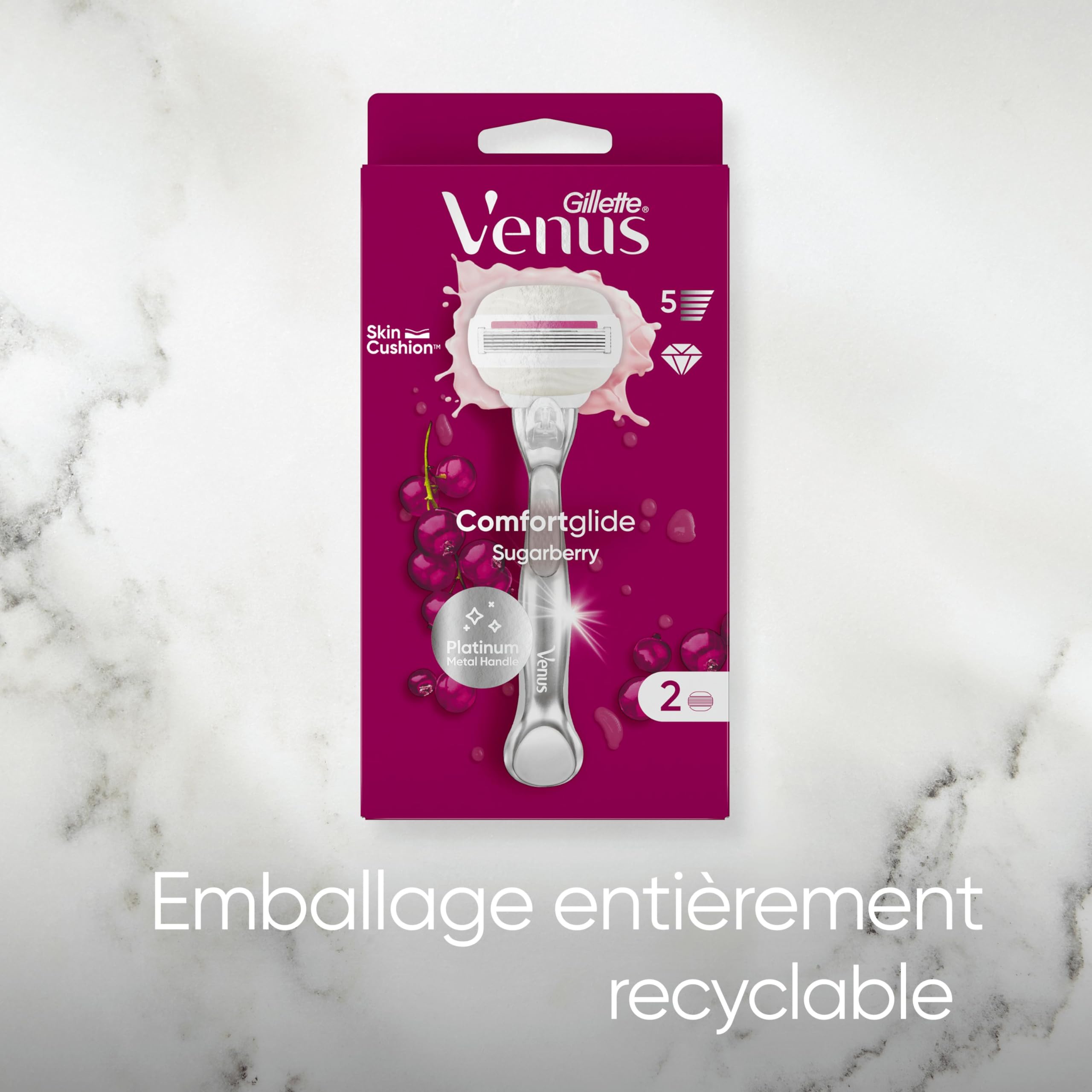 Gillette Venus Comfortglide Sugarberry Platinum golarka damska + 1 ostrze do golenia