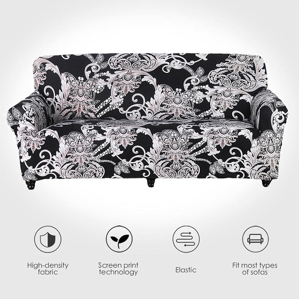 Sofa Cover Spandex Fit Sectional Sofa and Corner Couch for Living Room Geometric Printed Housses (Size : 3-Seater 190-230cm) (4)