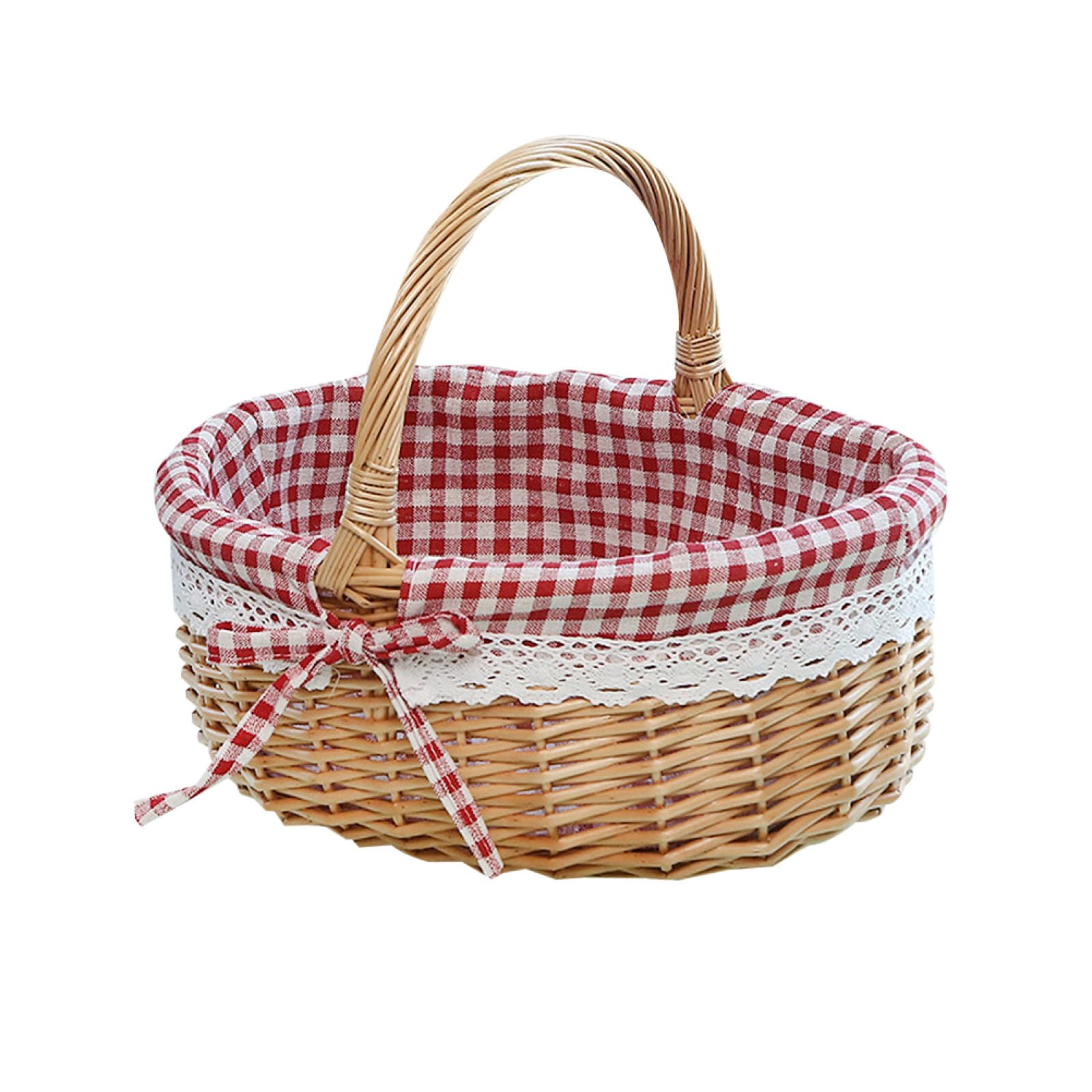 Panier de rangement en osier naturel haut de gamme avec doublure en tissu