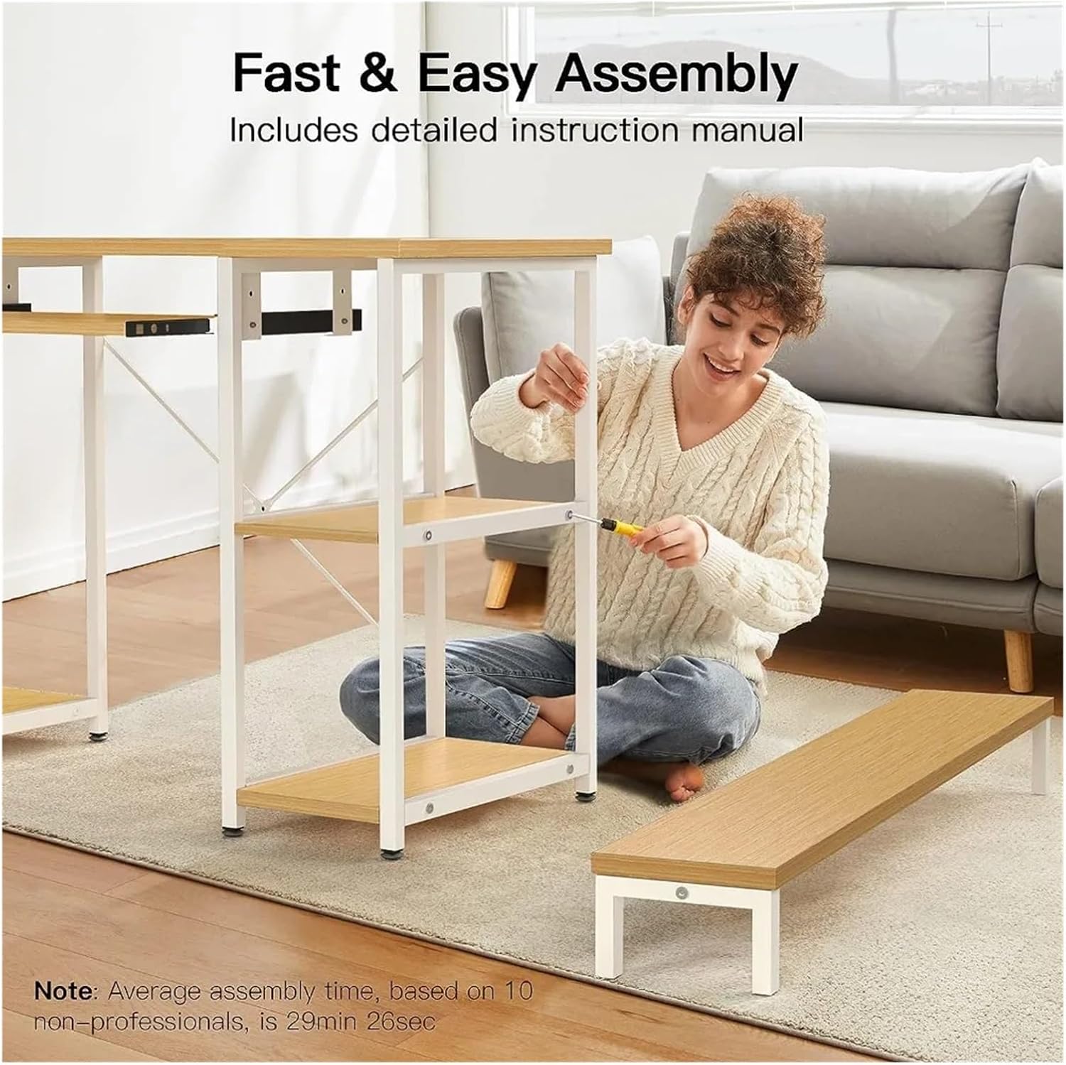 Detailed dimensions of the computer desk