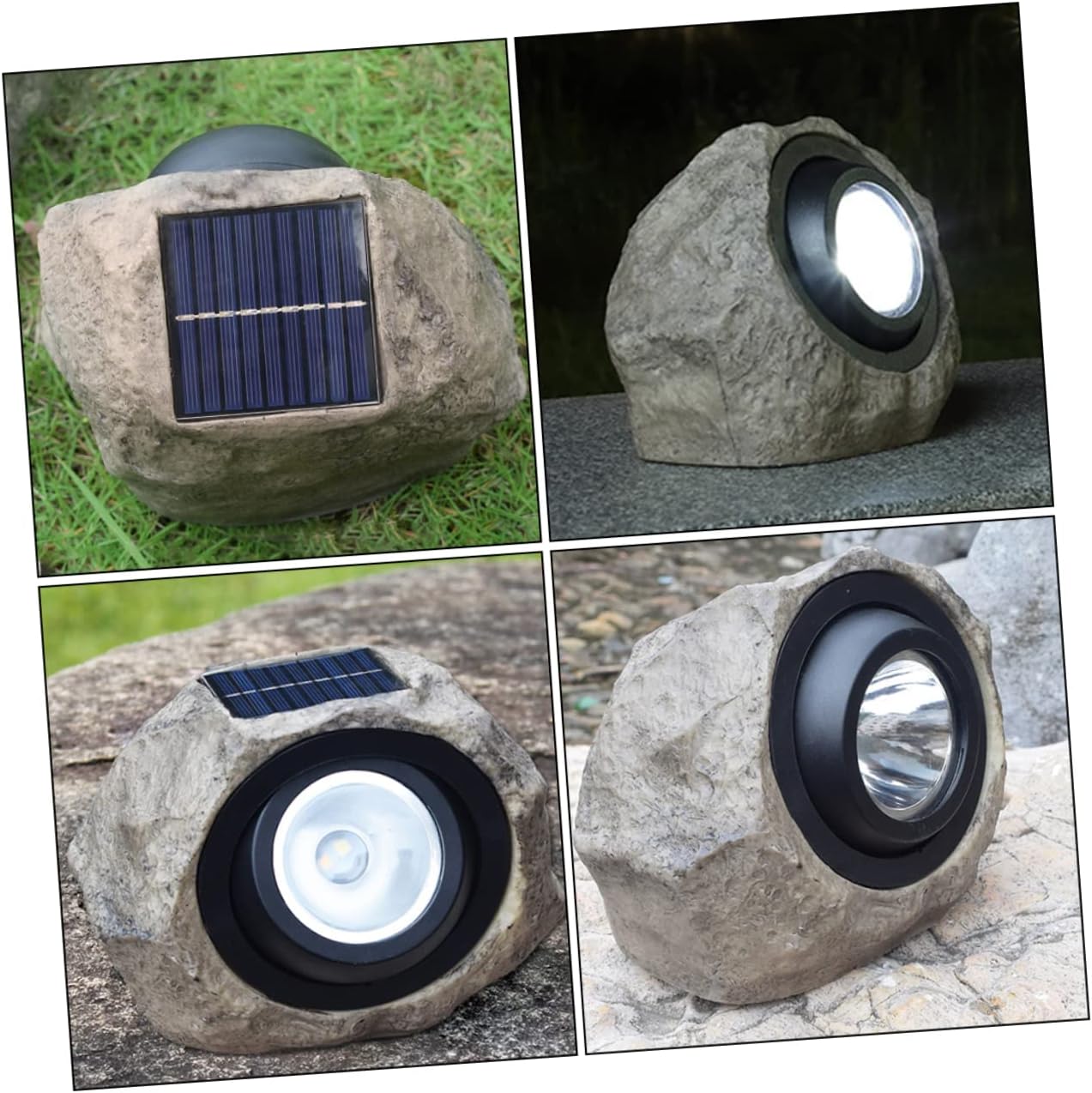 TOYANDONA Solar Simulated Stone Lamp for Outdoor Garden Waterproof Solar Yard Decorative Light for Patio and Lawn Decor