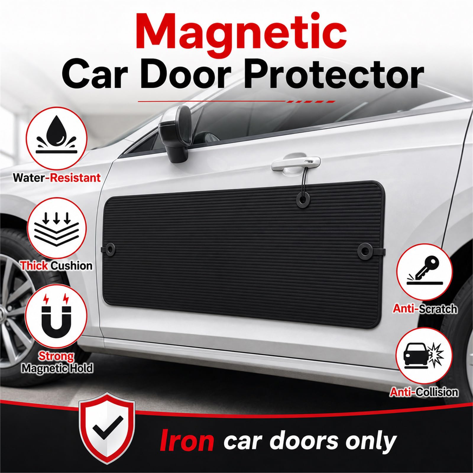 Pare-Chocs MagnéTique De Voiture,Protection Magnétique pour Portière de Voiture,Protecteur Portière Voitures Contre Bosses,Protection magnétique Amovible,pour Camionnettes Et Véhicules
