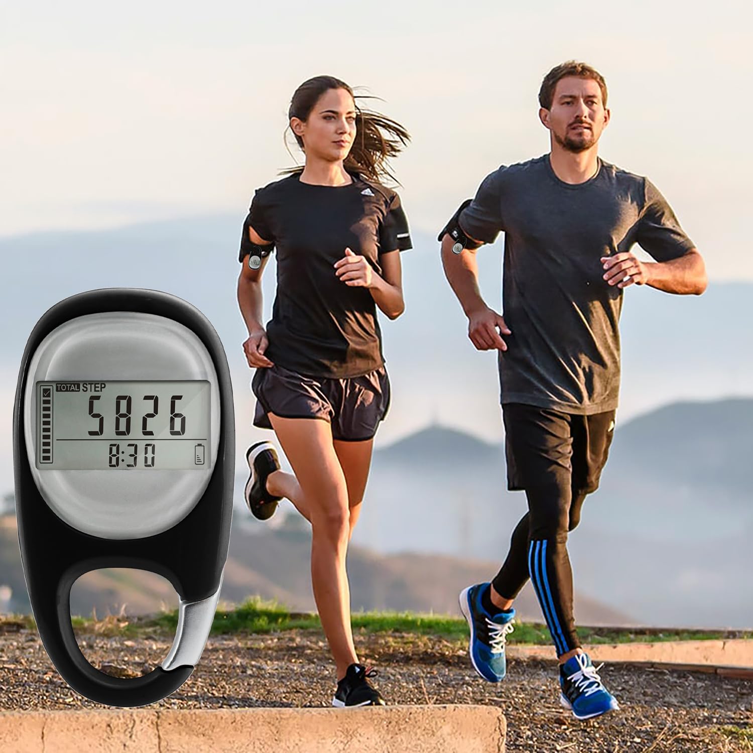 Neoreser Pedometro Contapassi per camminat, Pedometro Digitale 3D, Pedometro Sportivo Portatile, Pedometro da Passeggio a Clip per Bambini/Fitness Uomo/Donna/Anziani