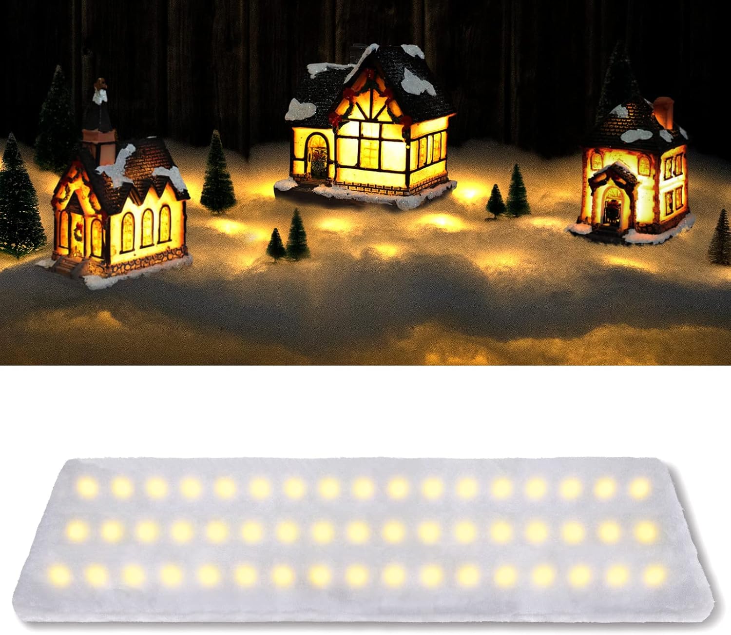 LED Fake Snow Blanket, Fluffy Christmas Faux Snow Sheet
