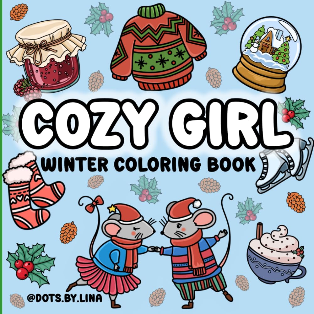 Cozy Girl Winter Coloring Book: Bold & Easy Coloring for Adults and ...