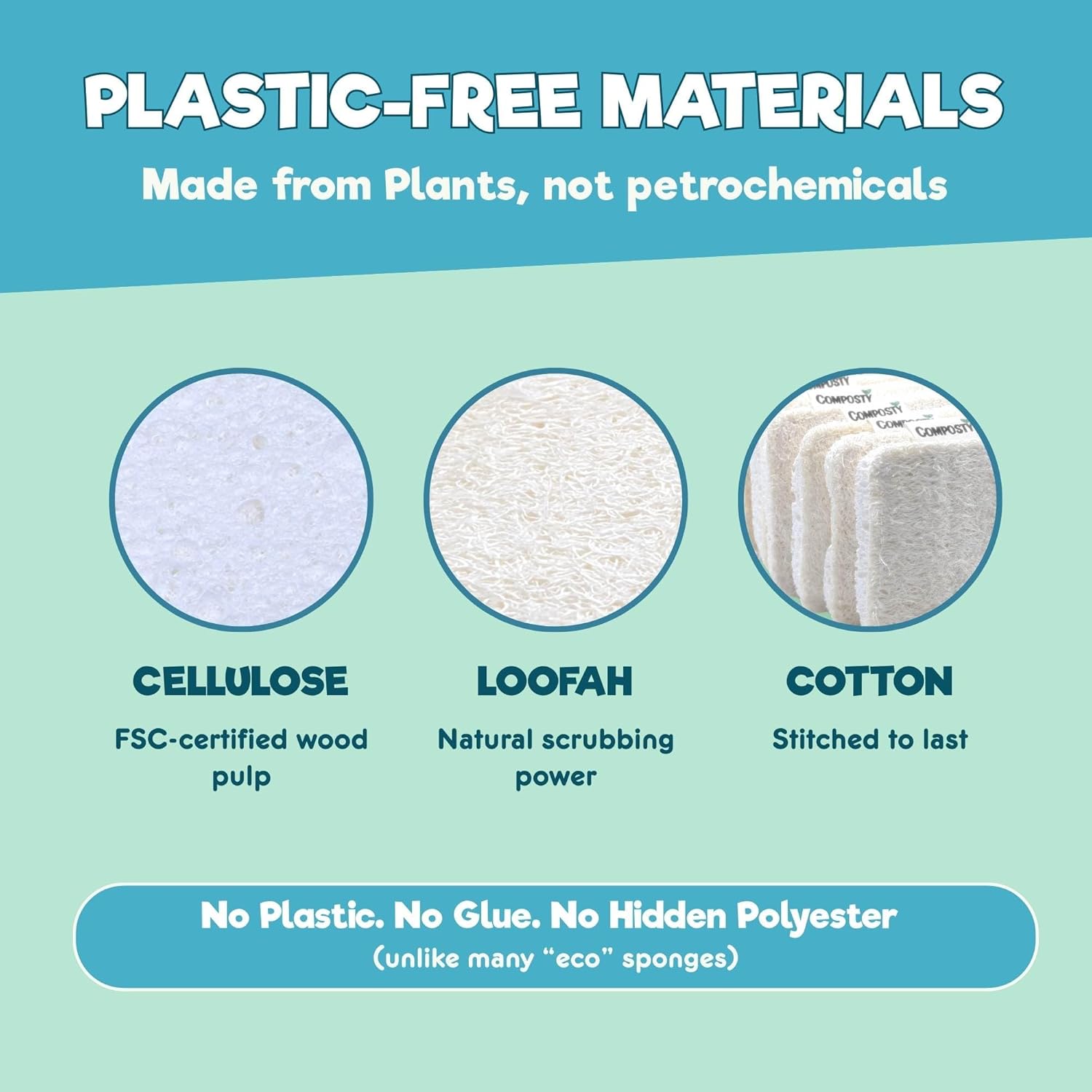 posty® Loofah Eco Scourer Spons, | postable Spon/Natural Spons